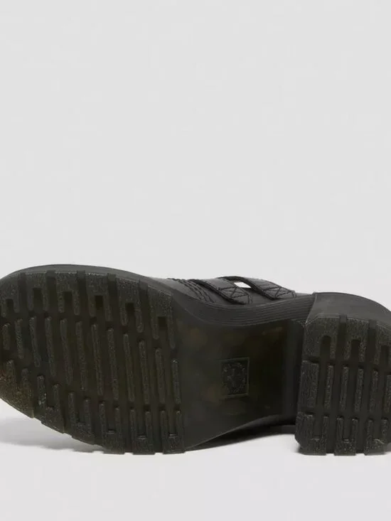 Dr. Martens Eviee Platform Leather Heeled Shoes NEW IN BOX 41 Size 9 Black - Picture 11 of 15